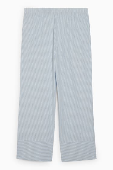 Donna - Pantaloni pigiama - a righe - bianco / azzurro