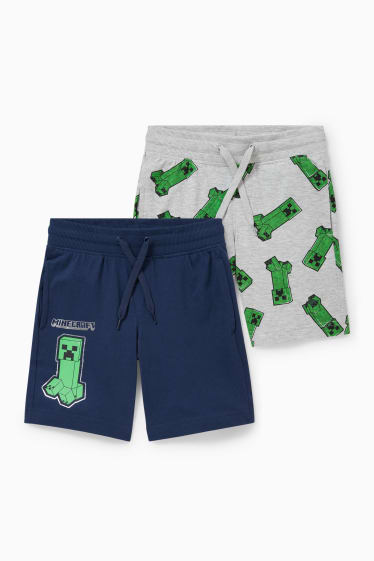 Kinderen - Set van 2 - Minecraft - short - donkerblauw