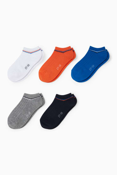 Enfants - Lot de 5 paires - chaussettes de sport - bleu foncé