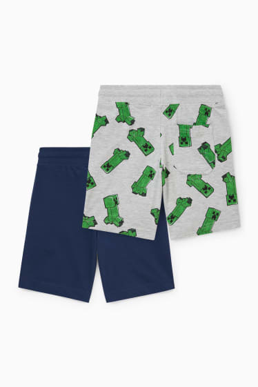 Bambini - Confezione da 2 - Minecraft - shorts - blu scuro