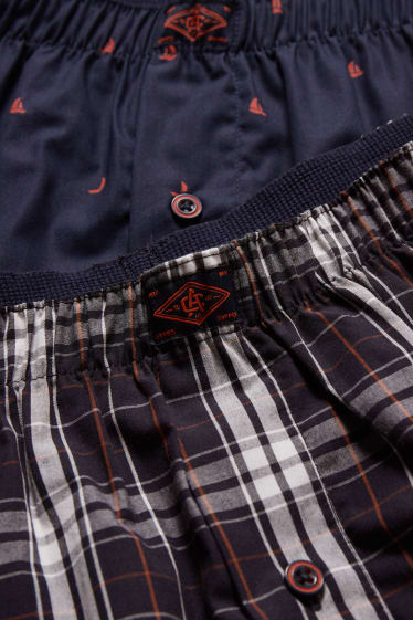 Herren - Multipack 2er - Boxershorts - gewebt - dunkelblau