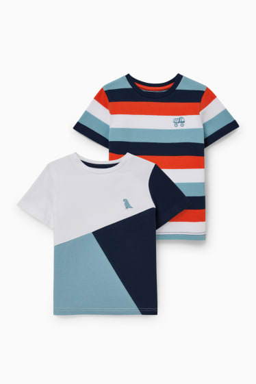 Enfants garçons - Lot de 2 - T-shirts - bleu foncé