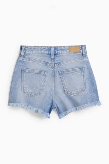 Women - CLOCKHOUSE - denim shorts - high waist - denim-light blue