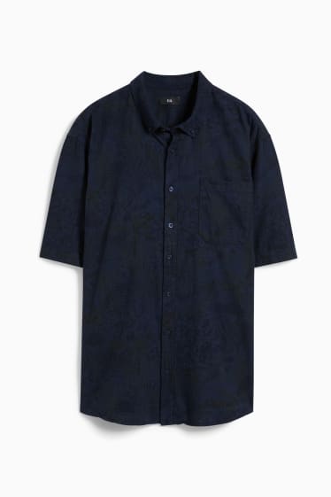 Heren - Overhemd - regular fit - button-down - donkerblauw