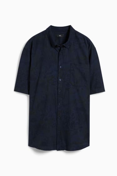 Hommes - Chemise - regular fit - col button-down  - bleu foncé