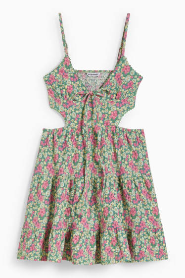 Ados & jeunes adultes - CLOCKHOUSE - robe évasée - à fleurs - vert