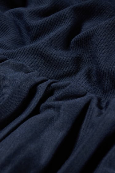 Femmes - Robe fit & flare avec une ceinture - plissée - bleu foncé