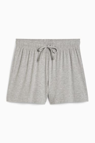 Femmes - Pyjashort - en viscose - gris