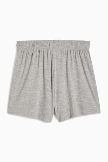 Femmes - Pyjashort - en viscose - gris