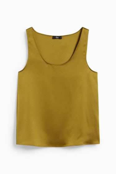 Damen - Basic-Satin-Blusentop - grün