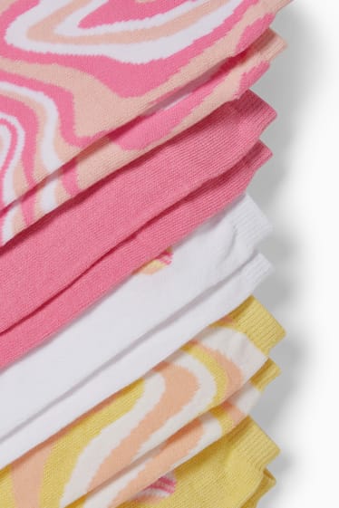 Kinder Mädchen - Multipack 5er - Sneakersocken - gemustert - rosa