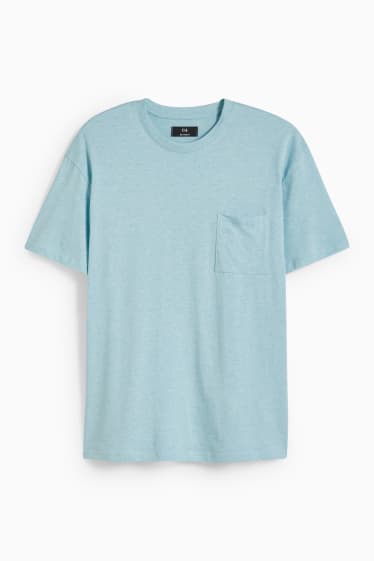 Men - T-shirt - light blue-melange