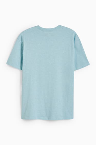 Men - T-shirt - light blue-melange
