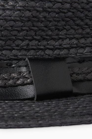Men - Straw hat - black