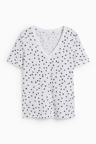 Women - Basic T-shirt - patterned - cremewhite