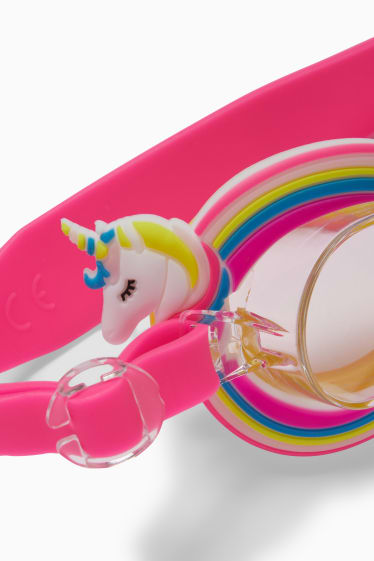 Children Girls - Unicorn - swimming goggles - pink