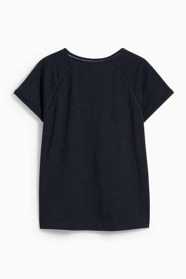 Dames - T-shirt - donkerblauw