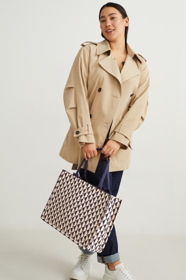 Dames - Shopper - met patroon - zwart