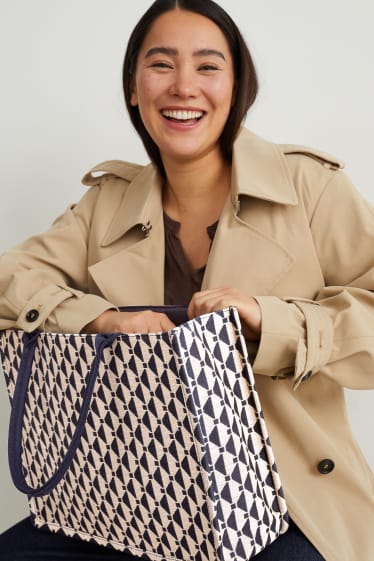 Dames - Shopper - met patroon - zwart