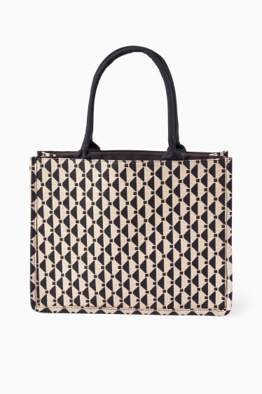 Dames - Shopper - met patroon - zwart