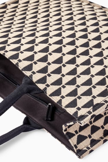 Dames - Shopper - met patroon - zwart