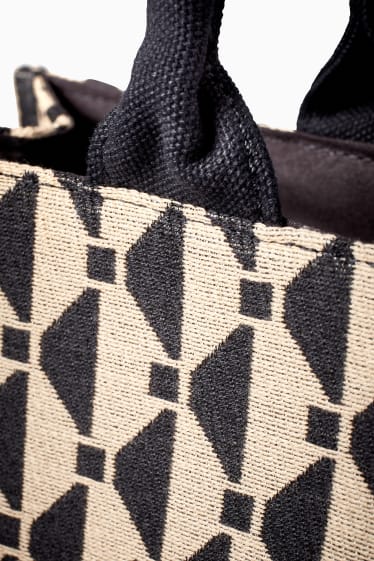 Dames - Shopper - met patroon - zwart