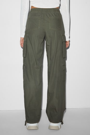 Teens & young adults - CLOCKHOUSE - cargo trousers - mid-rise waist - relaxed fit - green