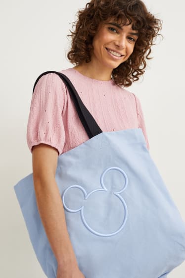 Femei - Geantă shopper - Mickey Mouse - albastru deschis