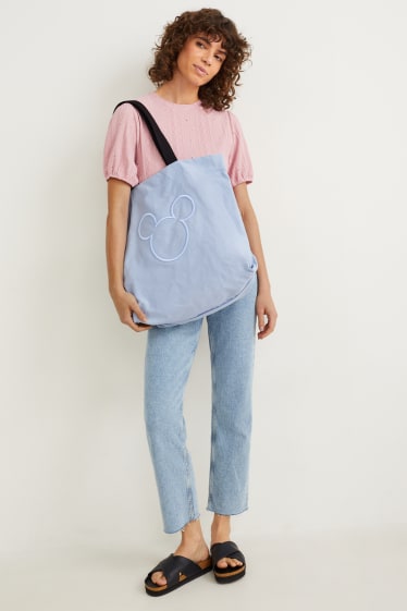 Damen - Shopper - Micky Maus - hellblau