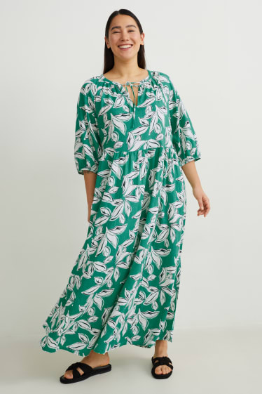 Femmes - Robe - lin mélangé - vert