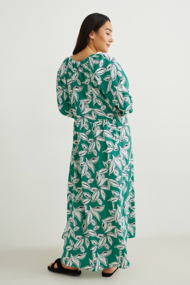 Women - Dress - linen blend - green