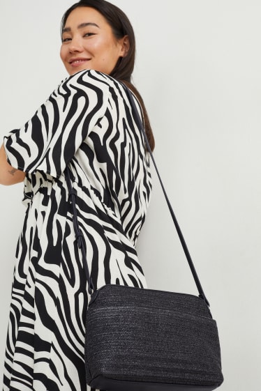 Women - Shoulder bag - bast look - black
