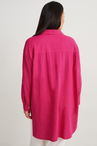 Donna - Blusa - misto lino - fucsia