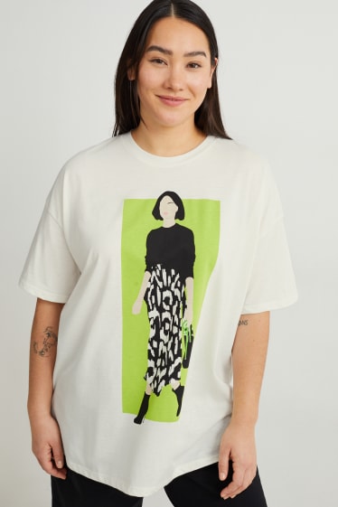 Femmes - T-shirt - blanc crème