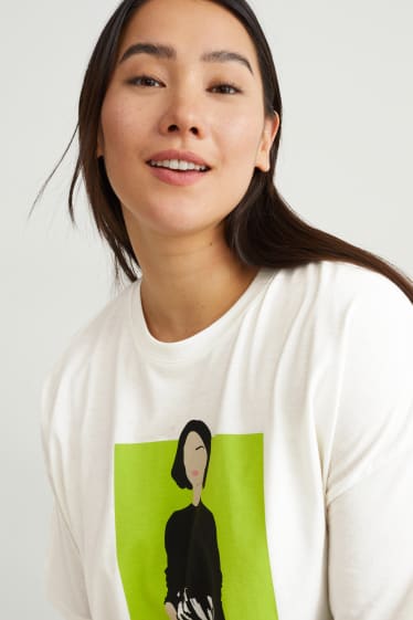 Damen - T-Shirt - cremeweiß