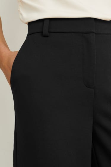 Dona - Pantalons culotte - high waist - straight fit - negre