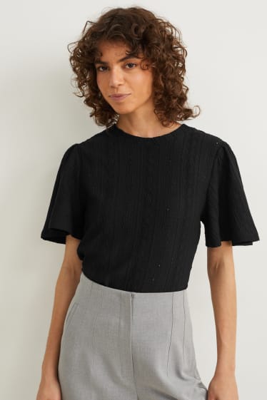 Dames - T-shirt - zwart