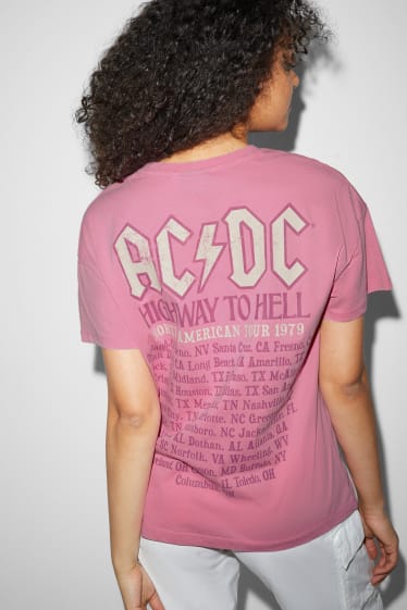 Adolescenți și tineri - CLOCKHOUSE - tricou - AC/DC - roz