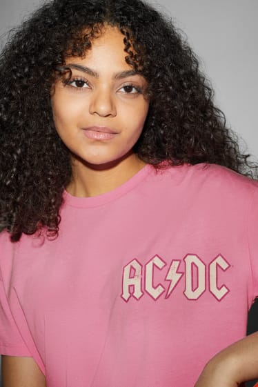 Joves - CLOCKHOUSE - samarreta de màniga curta - AC/DC - rosa