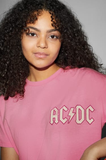 Ados & jeunes adultes - CLOCKHOUSE - T-shirt - AC/DC - rose