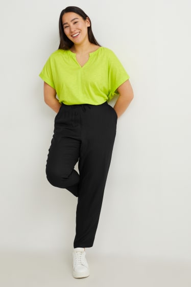 Mujer - Pantalón de tela - mid waist - comfort fit - negro