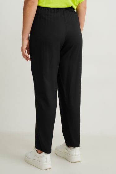 Femmes - Pantalon de toile - mid waist - comfort fit - noir