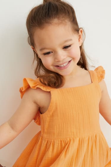 Children Girls - Dress - orange