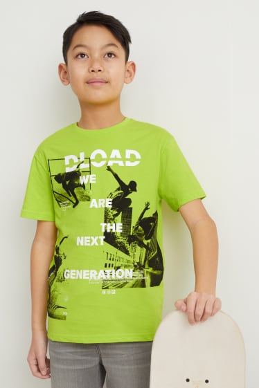 Kinder Jungen - Kurzarmshirt - hellgrün