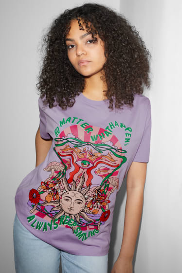 Ados & jeunes adultes - CLOCKHOUSE - T-shirt - violet clair