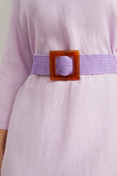 Donna - Cintura di paglia - viola chiaro