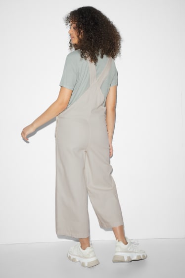 Damen - CLOCKHOUSE - Latzhose - Wide Leg - cremeweiss