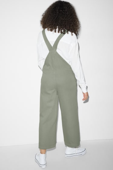 Dona - CLOCKHOUSE - pantalons de peto - wide leg - verd clar