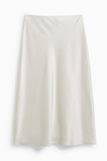 Women - Satin skirt - cremewhite