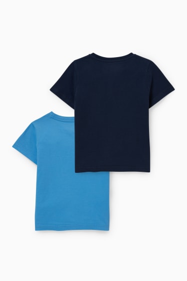Enfants garçons - Lot de 2 - dinosaures - T-shirts - bleu clair